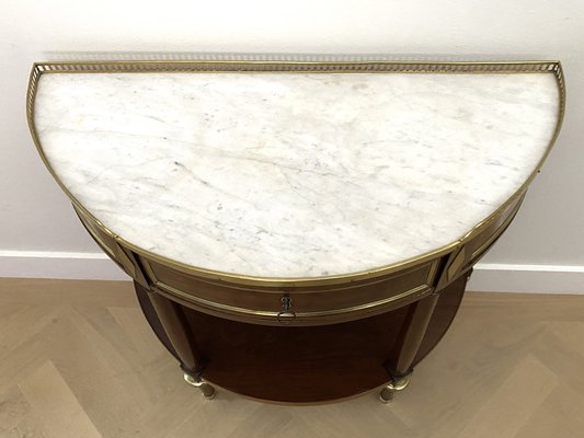 Demilune console table marble top deals