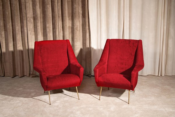Red and gold accent chair deals
