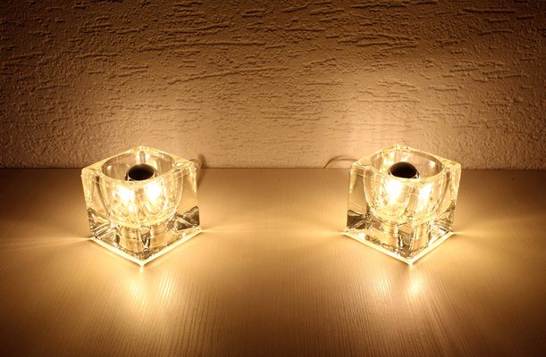 Ice Cube Table Lamps from Peill Putzler 1970s Set of 2 for