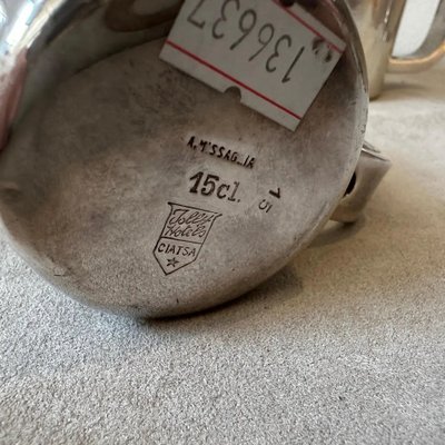Alpaca Coffee Pot by Gio Ponti for Krupp, 1940s, Set of 3 for sale