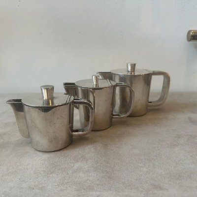 Alpaca Coffee Pot by Gio Ponti for Krupp, 1940s, Set of 3 for sale