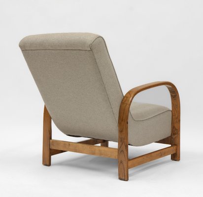 English Art Deco Lounge Chair in Wool Fabric 1930s for sale at Pamono