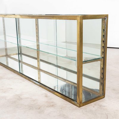 French Brass Framed and Glass Display Cabinet 1940s for sale at