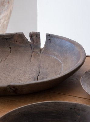 Antique Primitive Wooden Dishes Set of 3 for sale at Pamono