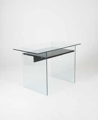 Vintage Glass and Wood Desk for sale at Pamono