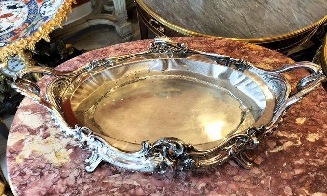 Louis XV Style Silver Plated Bronze Jardiniere, 1800s for sale at
