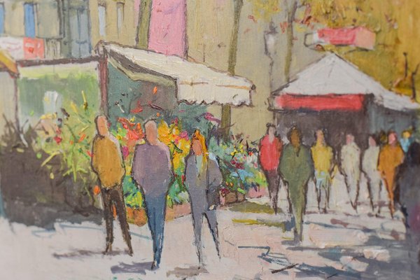 Market Scene, Oil on Canvas for sale at Pamono