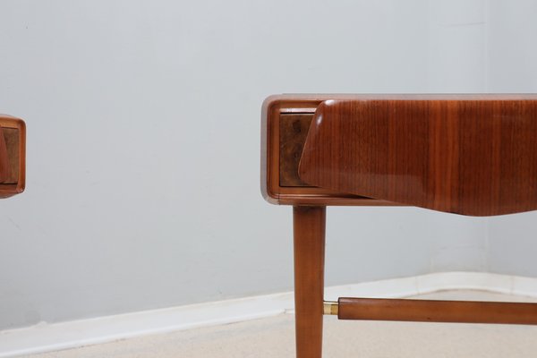 Mid Century Italian Teak Nightstands 1950s Set of 2 for sale at