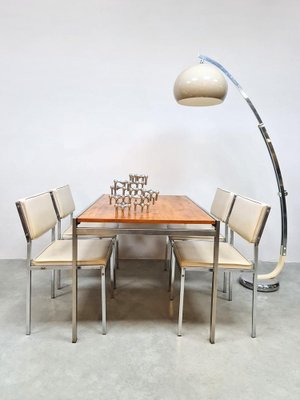 Vintage chrome table and sale chairs for sale