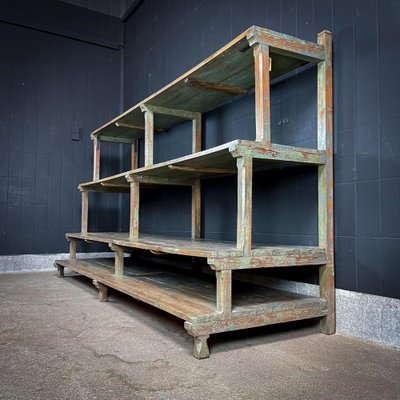 Large Rural Wooden Shelf Cabinet for sale at Pamono