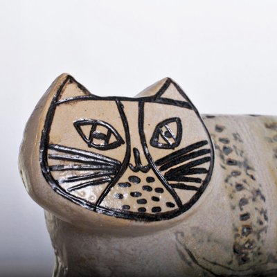 置物 Lisa Larson / Sjolejon / Gustavsberg Vintage Gustavsberg Ceramic Figurine Lisa Larson Cat Lilla
