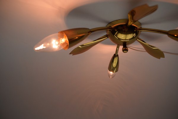 Mid-Century Modern Three-Armed Brass Sputnik Lamp, 1950s for sale