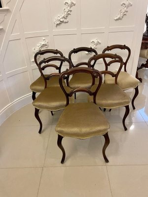 Antique Victorian Rosewood Dining Chairs 1860 Set of 6