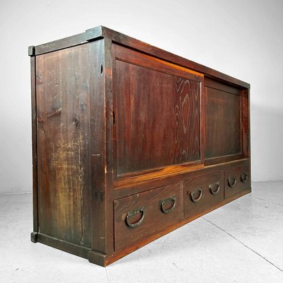 Japanese Tansu Low Cabinet, 1920s for sale at Pamono