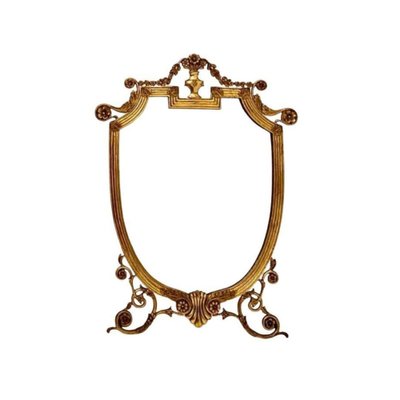 Specchio da tavolo in ottone, anni '40 in vendita su Pamono