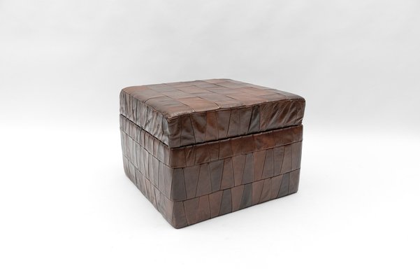 Leather 2024 storage pouf