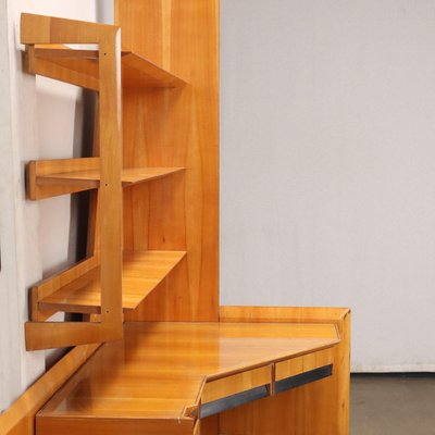 Vintage Writing Desk with Bookcase in Maple Veneer 1960s for sale