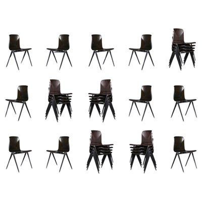 椅子 Galvanitas chair S22 brown&black Industrial Model S22 Chair from Galvanitas, 1960s for sale