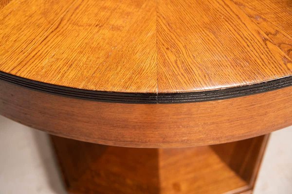 Tavolo rotondo Art Déco in rovere diametro: 100 cm. E al…