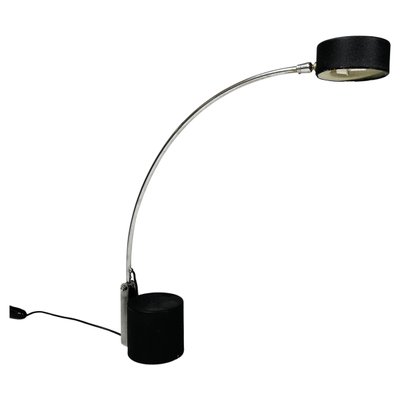 Lampe de Bureau Ajustable Moderne en Métal Noir, Italie, 1980s