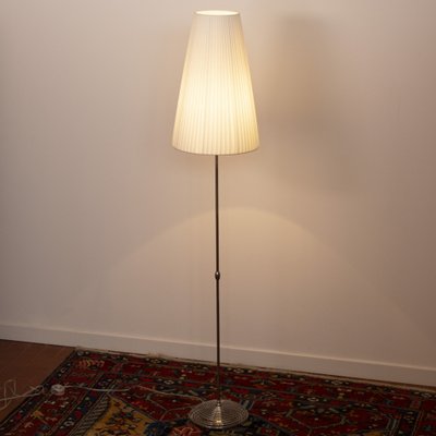 Tall Vintage Color Floor Lamp with Handmade White Lampshade Italy