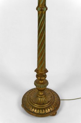 Lampada da terra in legno dorato, fine XIX seco