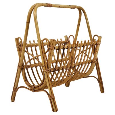 Rattan Zeitungsstnder aus Bambus, Frankreich, 1950er bei Pamono kaufen