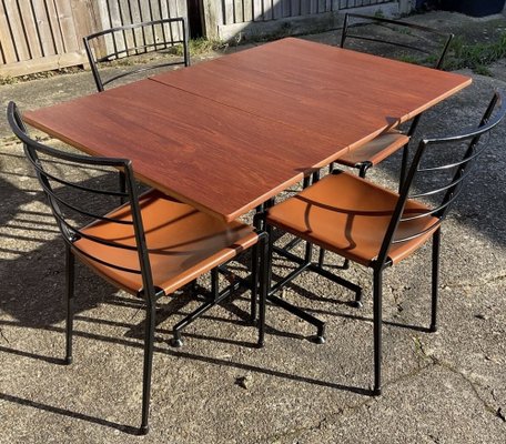 Mid-Century Drop Leaf Dining Table and Chairs in Ladderax Teak