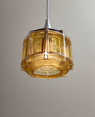 Vintage Danish Swedish Amber Glass Lamp attributed to Orrefors