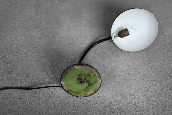 Vintage German Bauhaus Minimalist Black Metal Desk Lamp from