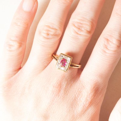 Bague rubis carré top