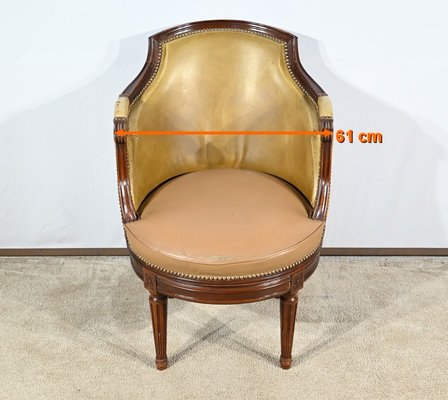 Late 19th Century Louis XVI Style Beech Swivel Desk Armchair