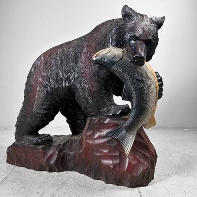 Hokkaido Artist, Kibori Kuma Bear, Japan, 1960s, Wood for