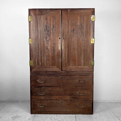 Two-Piece Paulownia Japanese Wardrobe, 1960s, Set of 2 for