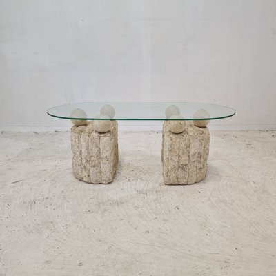 Fossil Stone Coffee Table by Magnussen Ponte 1980s