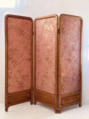 Antique Room Divider Screen with Japanese Style Jacquard for sale at Pamono Antique Room Divider Screen with Japanese Style Jacquard for sale at Pamono