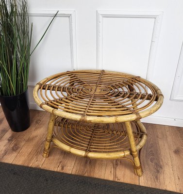 Oval bamboo coffee sale table