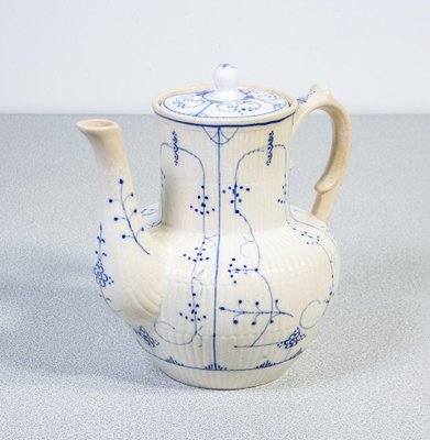 Service à thé ancien Villeroy & Boch bleu et blanc
