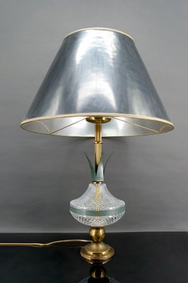 A Mid-Century Steel and Brass Lamp by Maison Charles A Mid-Century Steel and Brass Lamp by Maison Charles