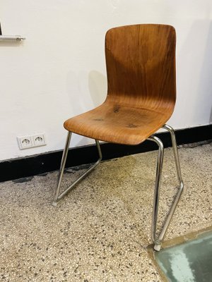 Mid-Century Chair in Pagholz with Chrome-Plated Frame from