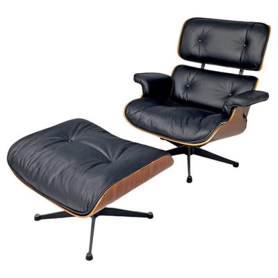 Modern black chair with ottoman deals