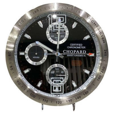 Orologio da parete Gran Turismo cromato con cronometro ufficialmente  certificato di Chopard in vendita su Pamono