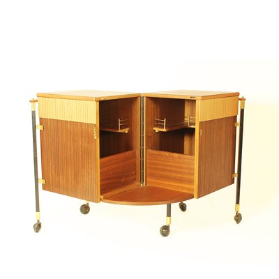 Spanish Zebrano Wood And Teak Bar Cabinet 1960s For At Pamono Spanish Zebrano Wood And Teak Bar Cabinet 1960s 2