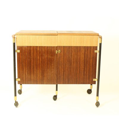 Spanish Zebrano Wood And Teak Bar Cabinet 1960s For At Pamono Spanish Zebrano Wood And Teak Bar Cabinet 1960s 1