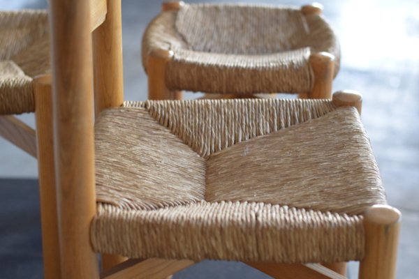 Meribel Chairs and Stool by Charlotte Perriand, 1960s, Set