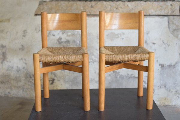 Meribel Chairs and Stool by Charlotte Perriand, 1960s, Set