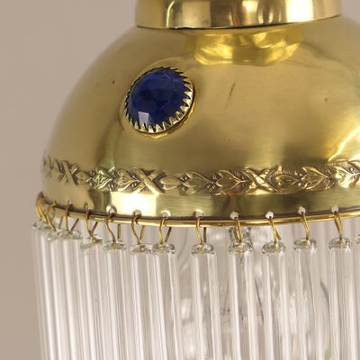 Art Nouveau Hanging Lamp with Glass Rods, France, 1910s for sale