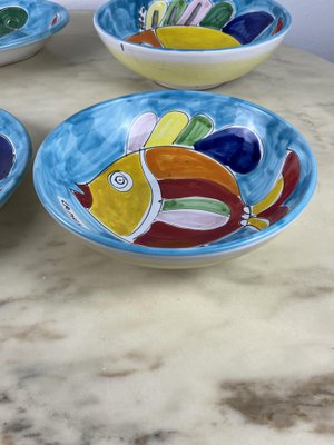 Glazed Ceramic Plates from La Musa, Italy, 1980s, Set of 4 for