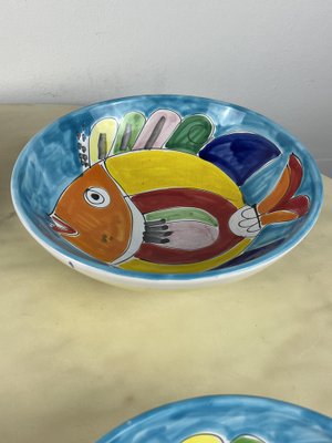 Glazed Ceramic Plates from La Musa, Italy, 1980s, Set of 4 for