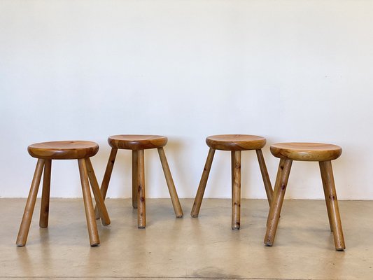 スツール Charlotte Perriand vintage stool Vintage Circular Tripod Maple Stool in the Manner of
